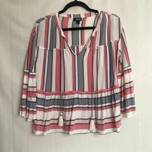 A.N.A. Women's Striped Boho Top Size Small 100% Rayon